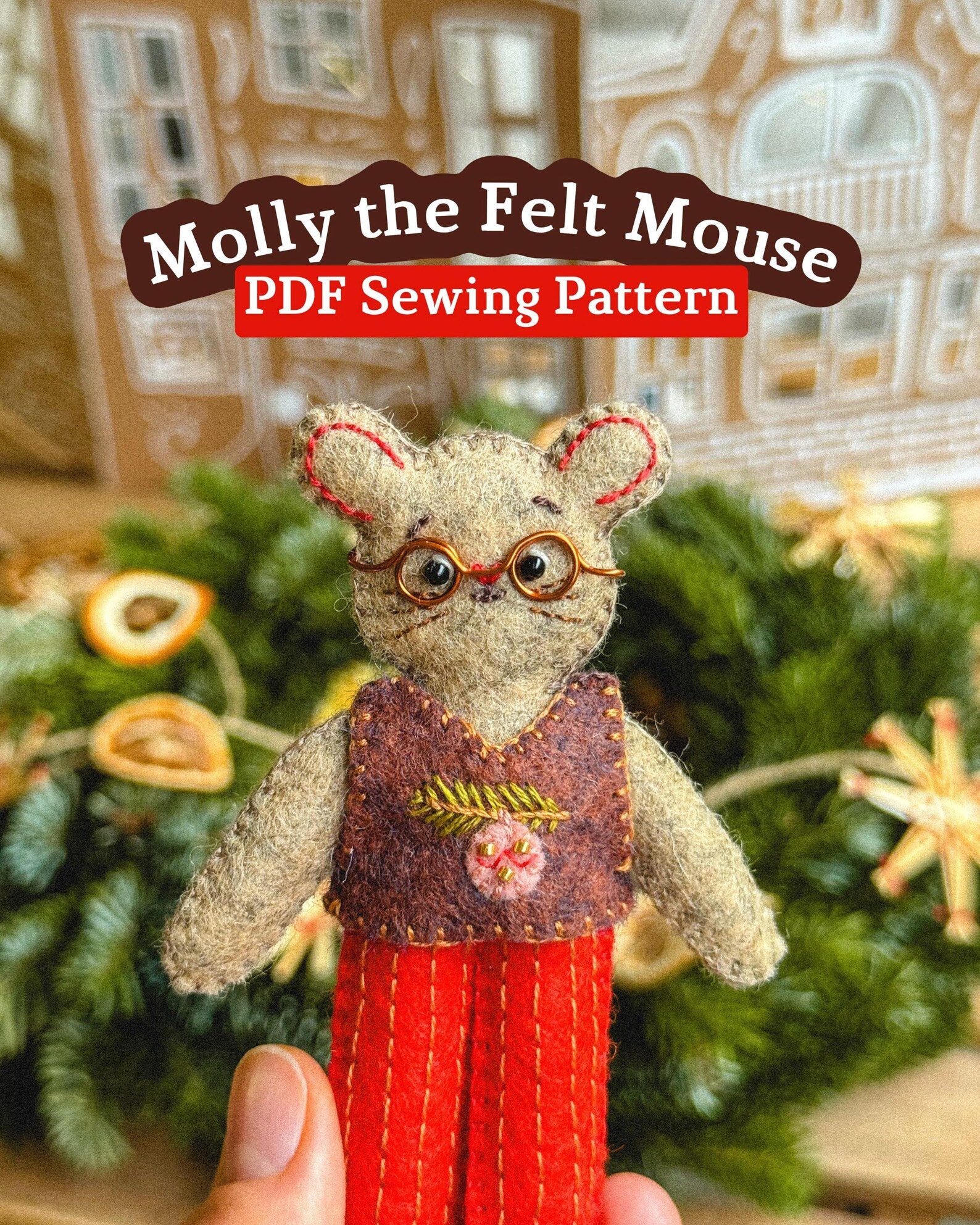 Molly the Felt Mouse – PDF Sewing Pattern