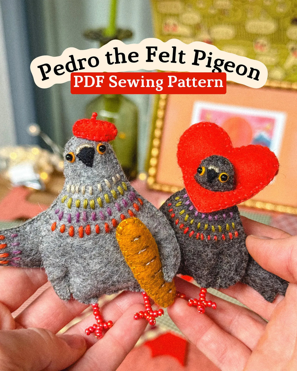 Pedro the Felt Pigeon | PDF Sewing Pattern