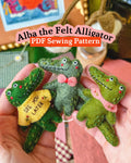 Alba Felt Alligator Sewing Pattern | Tiny Plush Ornament PDF (Beginner Friendly)